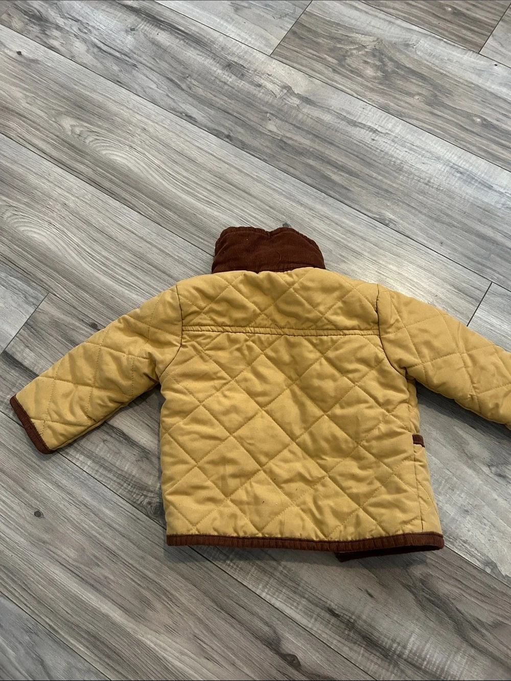 OshKosh B'gosh Denim Overalls with Mustard Quilted Jacket